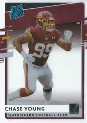2020 Panini Chronicles Clearly Donruss Rated Rookies Chase Young #RR-CY card