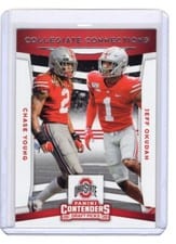 2020 Panini Contenders Draft Picks Collegiate Connections Chase Young / Jeff Okudah #9 card