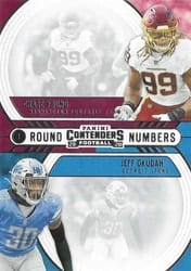 2020 Panini Contenders Round Numbers Chase Young / Jeff Okudah #RN-YO card