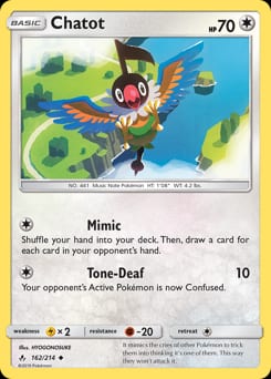 Unbroken Bonds Chatot #162 card
