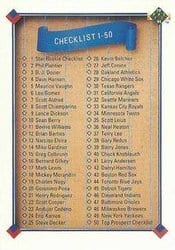 1991 Upper Deck Base Set Checklist: 1-100 #100 card