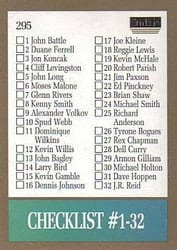 1990-91 SkyBox Base Set Checklist: 1-64 #295 card