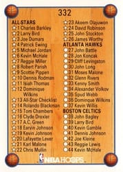 1990-91 Hoops Base Set Checklist: 1-87 #332 card