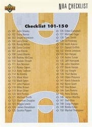 1991-92 Upper Deck Base Set Checklist: 101-200 #200 card