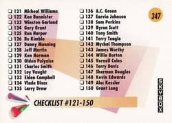 1991-92 SkyBox Base Set Checklist: 121-180 #347 card
