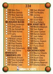 1990-91 Hoops Base Set Checklist: 168-250 #334 card
