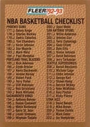 1992-93 Fleer Base Set Checklist: 177-264 #264 card