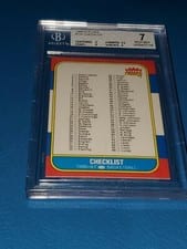 Checklist 1986 Fleer card