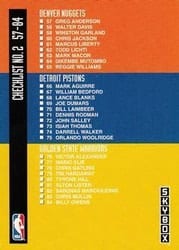 1992-93 SkyBox Base Set Checklist 2: 57-112 #323 card