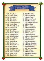1990 Upper Deck Base Set Checklist: 201-300 #300 card