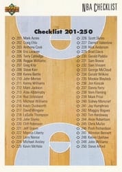 1991-92 Upper Deck Base Set Checklist: 201-300 #300 card
