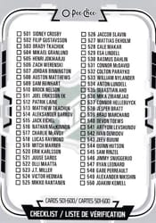 2025-26 O-Pee-Chee Base Set Checklist #600 card