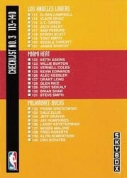 1992-93 SkyBox Base Set Checklist 3: 113-168 #324 card