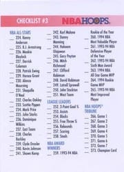 1994-95 Hoops Base Set Checklist 3: 224-300 #300 card