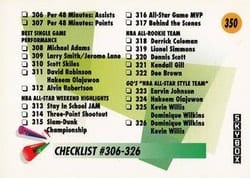 1991-92 SkyBox Base Set Checklist: 306-350 #350 card