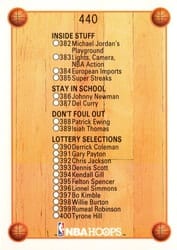 1990-91 Hoops Base Set Checklist: 382-440 #440 card