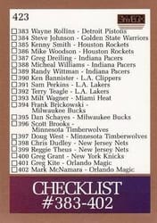 1990-91 SkyBox Base Set Checklist: 383-423 #423 card
