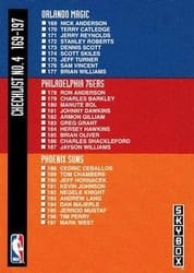 1992-93 SkyBox Base Set Checklist 4: 169-226 #325 card