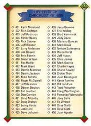 1990 Upper Deck Base Set Checklist: 401-500 #500 card