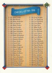 1991 Upper Deck Base Set Checklist: 501-600 #600 card