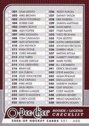 2008-09 O-Pee-Chee Base Set Checklist: 501-600 #561 card
