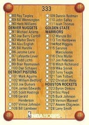 1990-91 Hoops Base Set Checklist: 88-167 #333 card