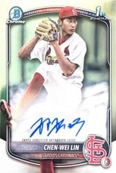 2025 Bowman Chrome Prospects Autographs Chen-Wei Lin #CPA-CL card
