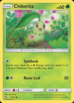 Lost Thunder Chikorita #5 card
