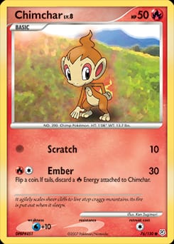 Diamond & Pearl Chimchar #76 card