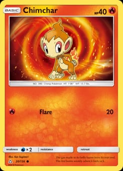 Ultra Prism Chimchar #20 card