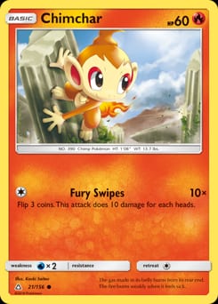Ultra Prism Chimchar #21 card