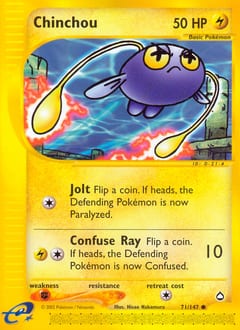2003 Aquapolis Chinchou #71 card