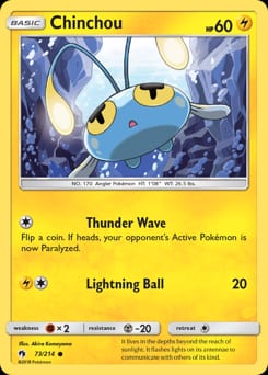 Lost Thunder Chinchou #73 card