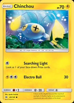 Sun & Moon Chinchou #49 card