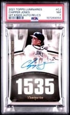 2021 Topps Luminaries Hit Kings Autograph Relics Chipper Jones #HKAR-CJ card