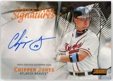 2022 Stadium Club Lone Star Signatures Chipper Jones #LSS-CJ card