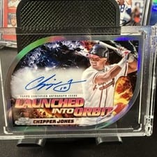 2024 Topps Cosmic Chrome Launched Into Orbit Autographs Chipper Jones #LIOA-CJ card