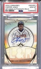 2024 Topps Luminaries Hit Kings Autograph Relics Chipper Jones #HKAR-CJ card