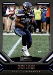 2019 Panini Playbook Base Set Chris Carson #86 card