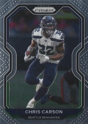 2020 Panini Prizm Base Set Chris Carson #295 card