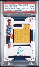 2021-22 Panini National Treasures Rookie Patch Autographs Chris Duarte #117 card