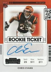 2021 Panini Contenders Base Set Chris Evans #237 card