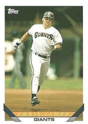 1993 Topps Base Set Chris James #38 card