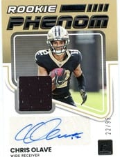 2022 Donruss Rookie Phenom Jersey Autographs Chris Olave #RPA-9 card