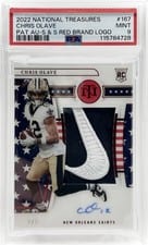 Chris Olave 2022 Panini National Treasures Rookie Patch Autographs Stars and Stripes card