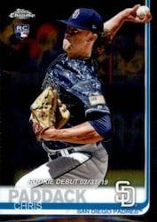 2019 Topps Chrome Update Base Set Chris Paddack #55 card