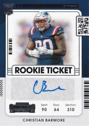 2021 Panini Contenders Base Set Christian Barmore #163 card