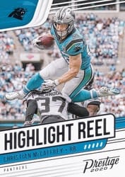 2020 Panini Prestige Highlight Reel Christian McCaffrey #HR-CM card