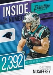 2020 Panini Prestige Inside the Numbers Christian McCaffrey #IN-CM card