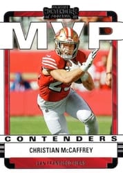2022 Panini Contenders MVP Contenders Christian McCaffrey #MVP-CMC card